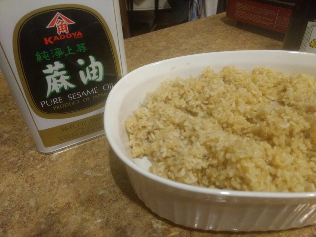 We use brown rice for our Jumeok bap for Kids