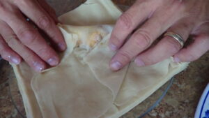 Easy Turon Recipe: Fold in left and right corners