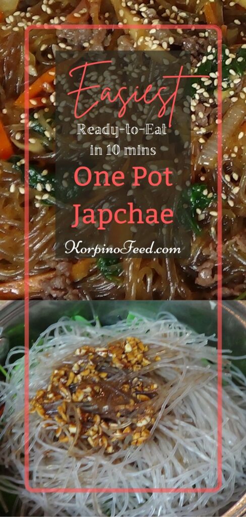 Easiest One Pot Japchae Pinterest graphic
