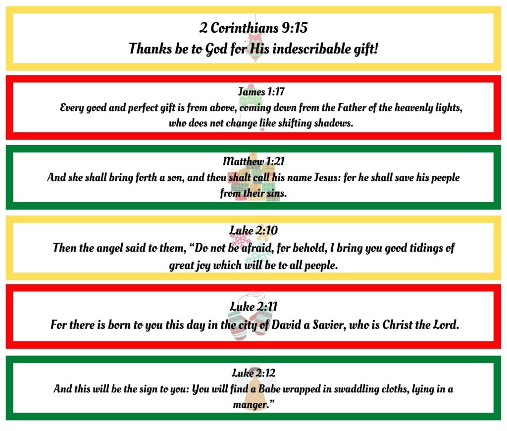 Free Printable DIY Advent Paper Chain with Bible Verses