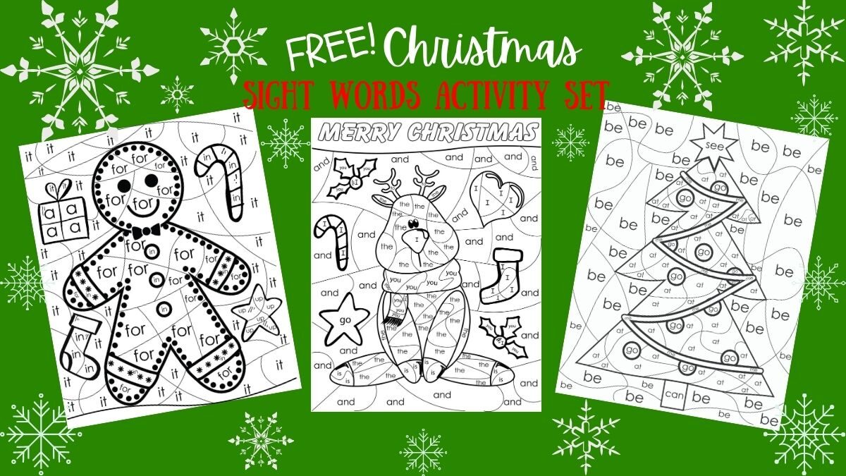 FREE! Christmas Color-by-Sight Words Activity Set - Korpino Feed